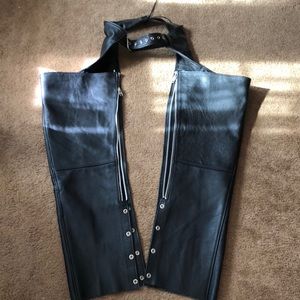 FMC men’s black leather chaps
